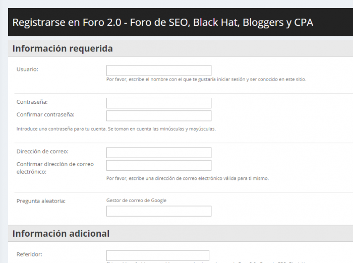 Como registrarse en foro20