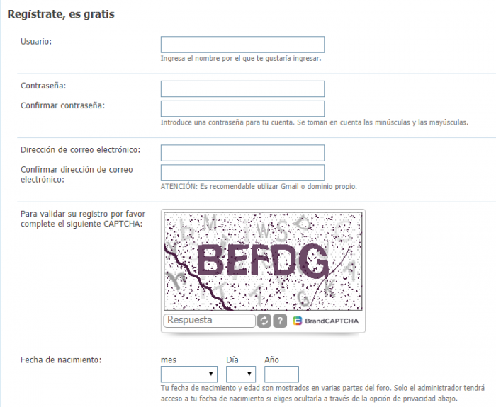 formulario de registro forobeta.com