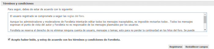 Términos y condiciones